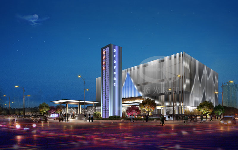 酒店外(wài)立麵(miàn)照明設(shè)計燈光效果圖(tú)