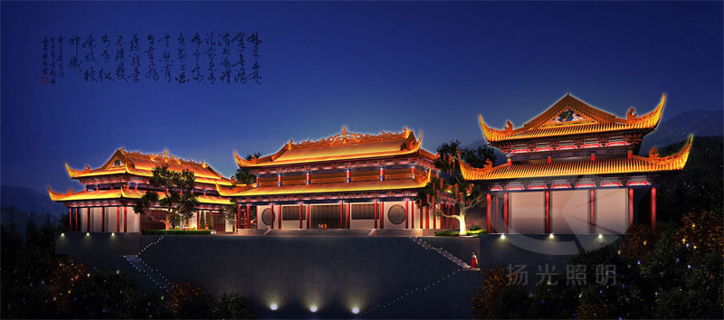 建築泛光照明設計夜景燈光效果圖