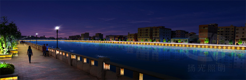 河岸夜景亮化工程效果(guǒ)圖