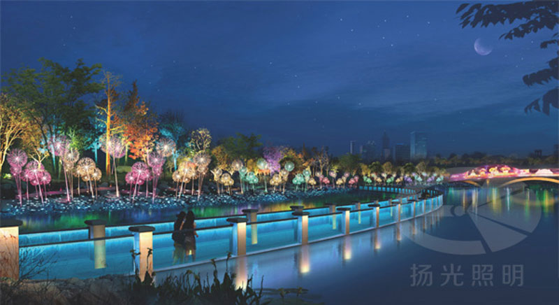 河岸夜景亮化工程效果(guǒ)圖