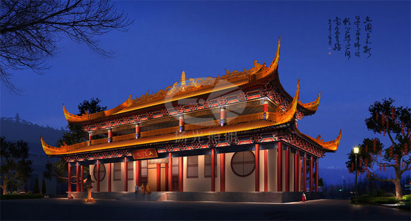 古建夜景亮化設計效（xiào）果圖一