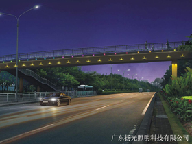 東莞（wǎn）長塘路人行天橋夜景照明