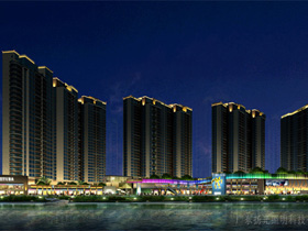 韶關龍湖華（huá）府商（shāng）業區夜景（jǐng）照明