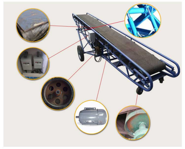 液壓升降式移動皮(pí)帶輸送機 液壓升(shēng)降(jiàng)式移動皮帶輸送機